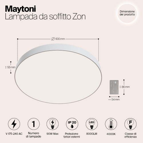 Потолочный светодиодный светильник Maytoni Zon C032CL-L96W4K