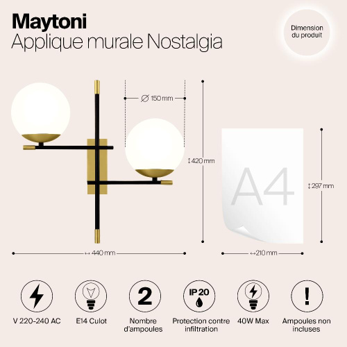 Бра Maytoni Nostalgia MOD048WL-02G