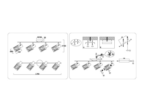 Настенно-потолочный спот Ambrella light TRADITIONAL TR8666 Настенно-потолочный спот Ambrella light TRADITIONAL TR8666