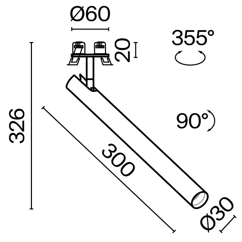 Встраиваемый светильник Technical C141RS-L300-6W3K-B Встраиваемый светильник Technical C141RS-L300-6W3K-B