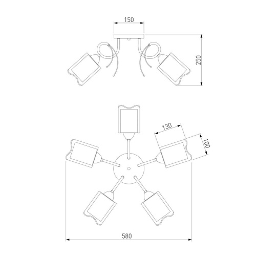 Потолочный светильник Eurosvet 30122/5 хром