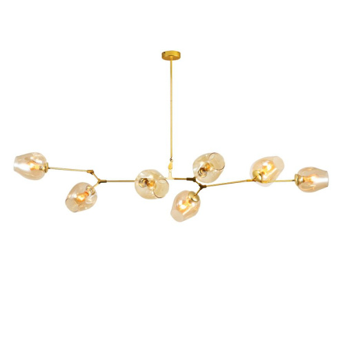 Люстра Bubble 7 gold/amber