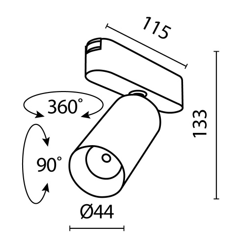 Трековый светильник Technical TR103-1-12W4K-M-B Трековый светильник Technical TR103-1-12W4K-M-B