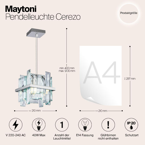 Подвесной светильник Maytoni Cerezo MOD201PL-01N