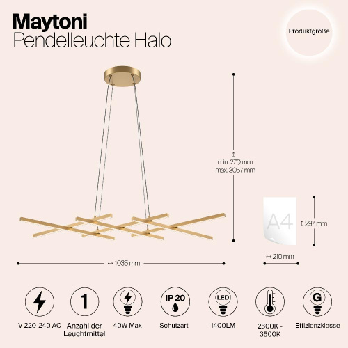 Подвесной светильник Maytoni MOD244PL-L50BSK