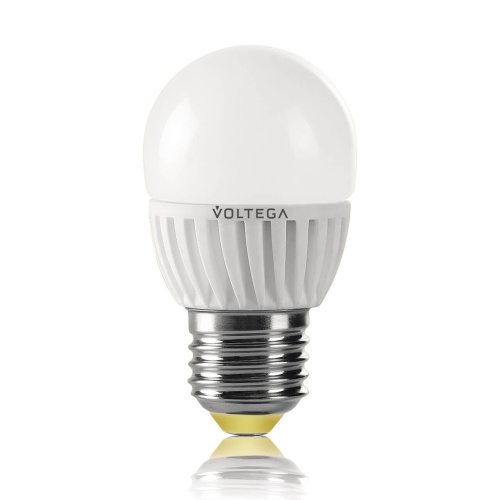 Лампа светодиодная Voltega E27 6.5W 2800К шар матовый VG1-G2E27warm6W 4695 Лампа светодиодная Voltega E27 6.5W 2800К шар матовый VG1-G2E27warm6W 4695