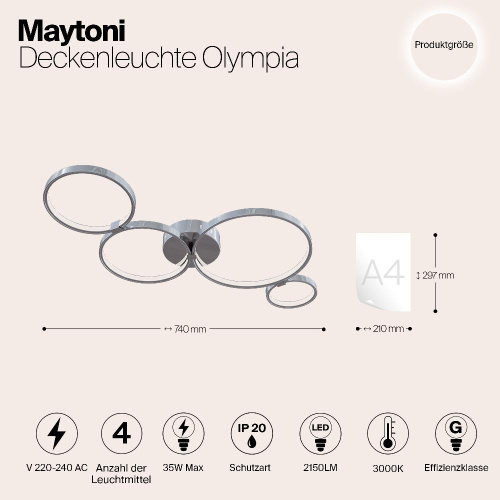 Потолочный светодиодный светильник Maytoni Olympia MOD448-44-N Потолочный светодиодный светильник Maytoni Olympia MOD448-44-N