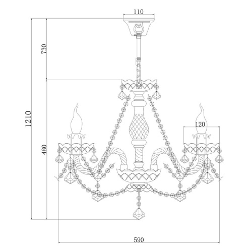 Подвесная люстра Rivoli Vortice 1012-206 Б0037792 Подвесная люстра Rivoli Vortice 1012-206 Б0037792