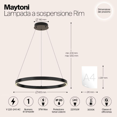 Подвесной светильник Maytoni MOD058PL-L32B3K