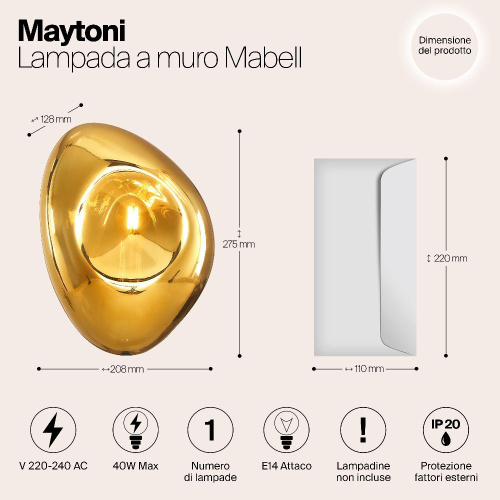 Настенный светильник Maytoni Mabell MOD306WL-01G