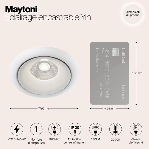 Встраиваемый светодиодный светильник Maytoni Zoom DL031-2-L8W
