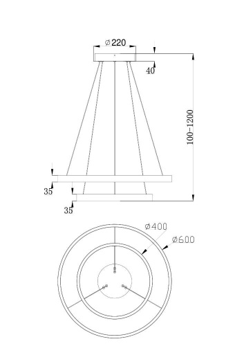 Подвесной светодиодный светильник Maytoni Rim MOD058PL-L55B4K
