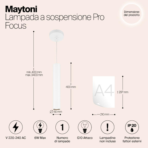 Подвесной светильник Maytoni MOD161PL-01W1 Подвесной светильник Maytoni MOD161PL-01W1