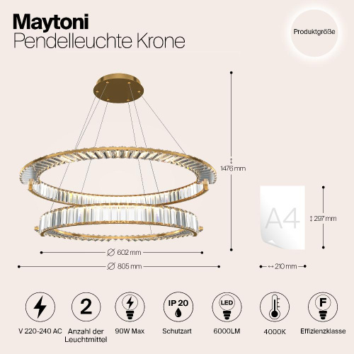 Подвесной светильник Maytoni P097PL-L90G4K