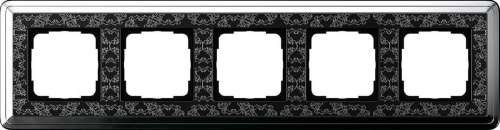 Рамка 5-постовая Gira ClassiX Art хром/черный 0215682