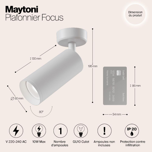 Спот Maytoni Focus C017CW-01W Спот Maytoni Focus C017CW-01W
