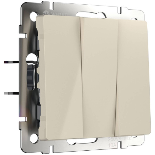 Выключатель Werkel трехклавишный слоновая кость WL03-SW-3G-ivory 4690389073434