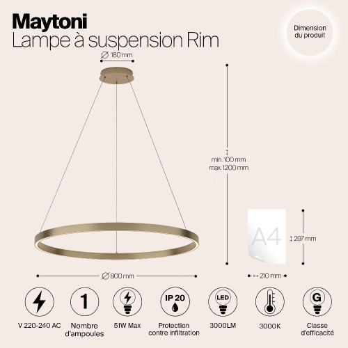 Подвесной светильник Maytoni MOD058PL-L42BS3K