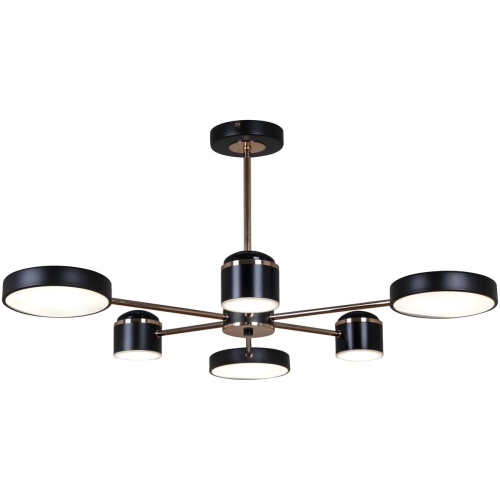 Потолочная светодиодная люстра Reluce 13289-4.3-06 Чёрный+Золотой хром