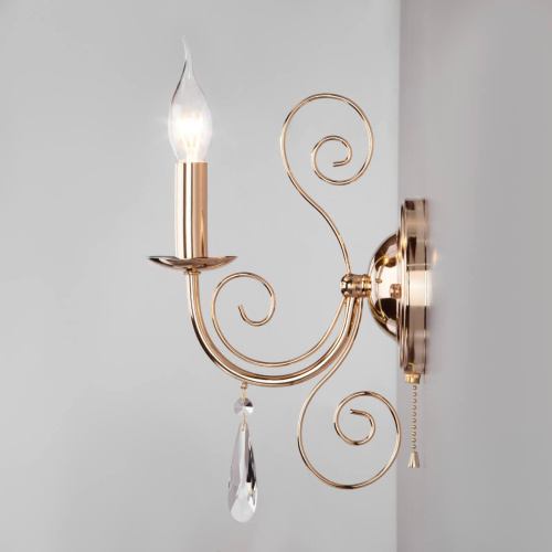 Бра Eurosvet 10094/1 золото/прозрачный хрусталь Strotskis