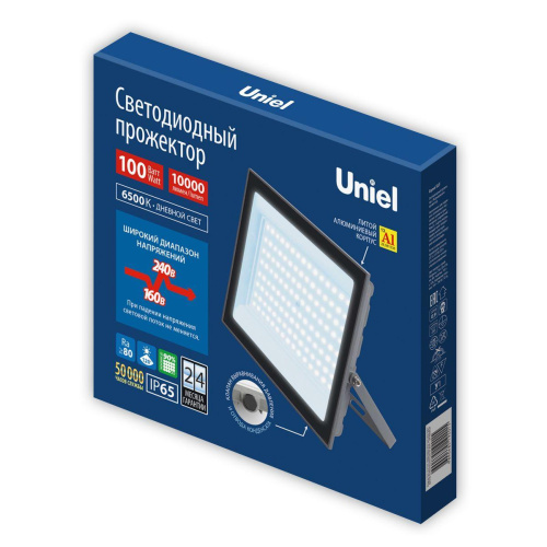 Прожектор светодиодный Uniel ULF-F23-100W/6500K IP65 160-240V Grey UL-00011848 Прожектор светодиодный Uniel ULF-F23-100W/6500K IP65 160-240V Grey UL-00011848