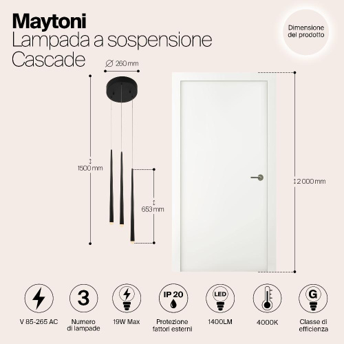 Подвесной светильник Maytoni MOD132PL-L28BK1