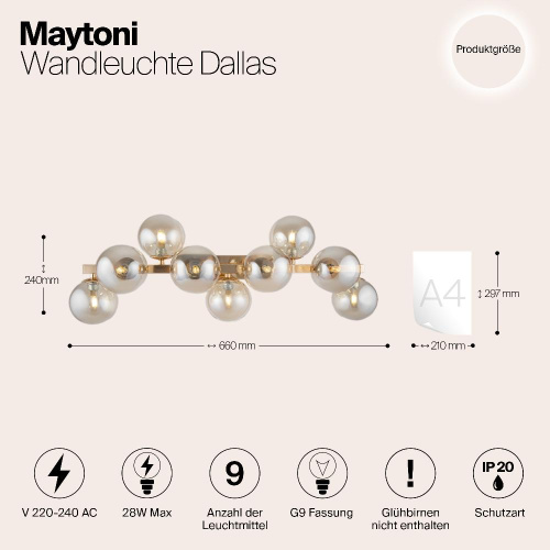 Бра Maytoni Dallas MOD547WL-09G