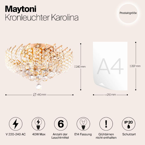 Потолочная люстра Maytoni Karolina DIA120-06-G