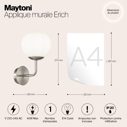 Бра Maytoni Erich MOD221-WL-01-N