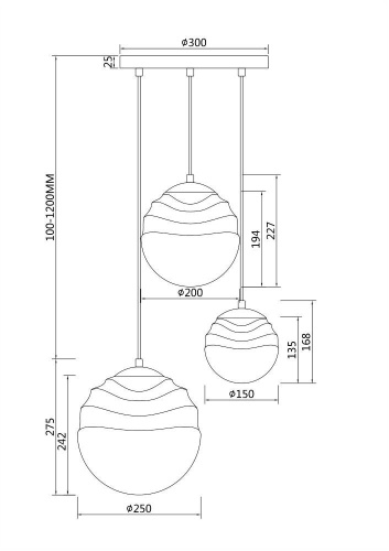 Подвесная люстра Maytoni Vinare P074PL-03BS Подвесная люстра Maytoni Vinare P074PL-03BS