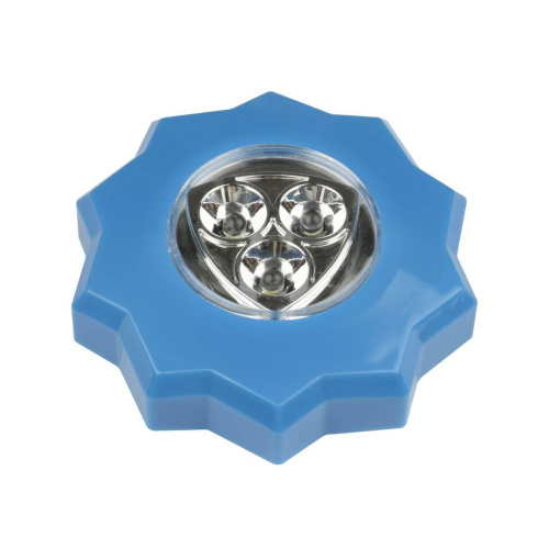 Настенный светодиодный светильник (UL-00001988) Uniel Пушлайт DTL-357 Звезда/Blue/3LED/3АAA
