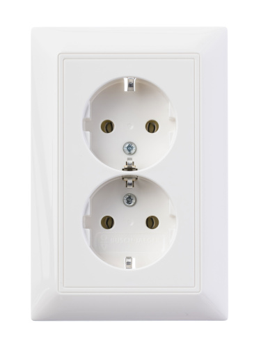 Розетка двойная ABB Basic55 Schuko с/з 16A 250V безвинтовой зажим альпийский белый 2CKA002014A1462