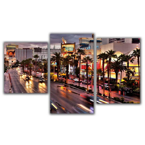 Мини модульная картина Огни Лас Вегаса Toplight 55х94см TL-MM1044