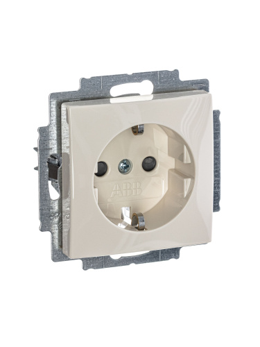 Розетка ABB Basic55 Schuko с/з 16A 250V со шторками безвинтовой зажим слоновая кость 2CKA002013A5279 Розетка ABB Basic55 Schuko с/з 16A 250V со шторками безвинтовой зажим слоновая кость 2CKA002013A5279