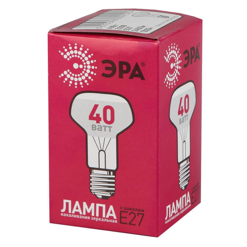 Лампа накаливания ЭРА E27 40W 2700K зеркальная ЛОН R63-40W-230-E27