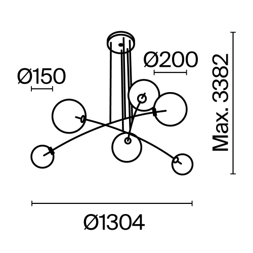 Подвесной светильник Maytoni MOD172PL-06BS