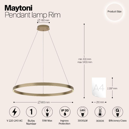 Подвесной светильник Maytoni MOD058PL-L42BS3K