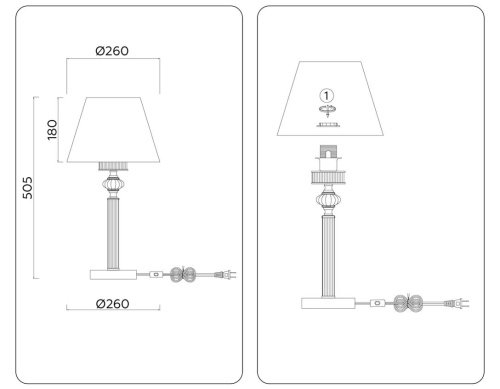 Настольная лампа Ambrella light High Light LH71007