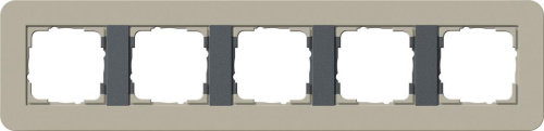 Рамка 5-постовая Gira E3 серо-бежевый/антрацит 0215428