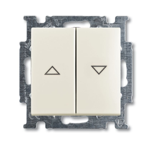 Выключатель жалюзи с фиксацией ABB Basic55 chalet-белый 2CKA001012A2186