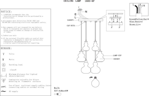 Подвесной светильник F-Promo Bibili 1683-6P