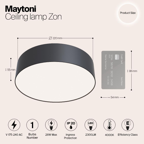 Потолочный светодиодный светильник Maytoni Zon C032CL-L32B4K Потолочный светодиодный светильник Maytoni Zon C032CL-L32B4K