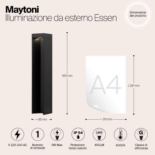 Уличный светодиодный светильник Maytoni Essen O596FL-L9B4K