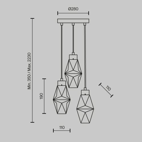 Подвесной светильник Maytoni MOD325PL-03G