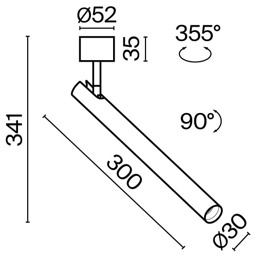 Потолочный светильник Technical C141CL-L300-6W3K-B