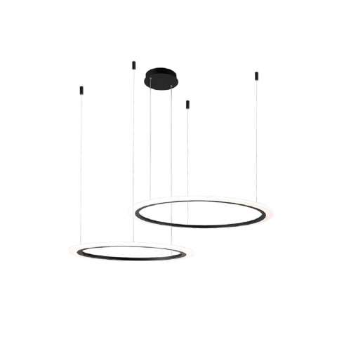 Подвесная люстра Crystal Lux MANZANA SP53W LED D600+800 BLACK Подвесная люстра Crystal Lux MANZANA SP53W LED D600+800 BLACK