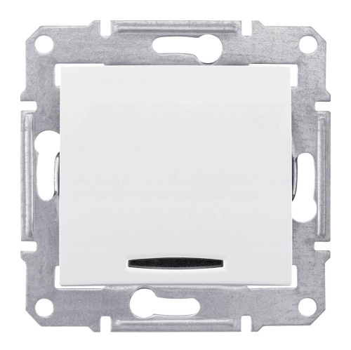 Выключатель одноклавишный 2P с красной подсветкой Schneider Electric Sedna 16A 250V SDN0201221