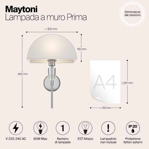 Настенный светильник (бра) Maytoni Z034WL-01CH Настенный светильник (бра) Maytoni Z034WL-01CH