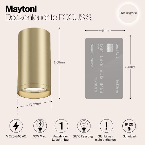 Потолочный светильник Maytoni Focus S C052CL-01MG