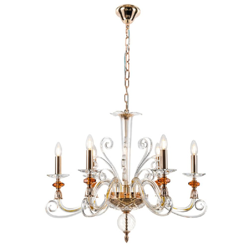 Подвесная люстра Crystal Lux Catarina SP6 V2 Gold/Transparent-Cognac Подвесная люстра Crystal Lux Catarina SP6 V2 Gold/Transparent-Cognac